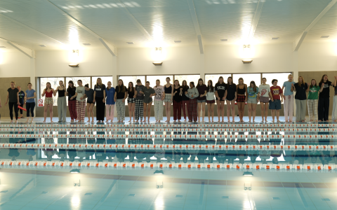 Sixth form pool jump