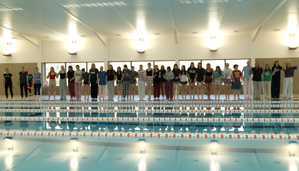Sixth form pool jump